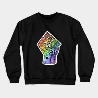 Rainbow Word BLM Fist Crewneck Sweatshirt